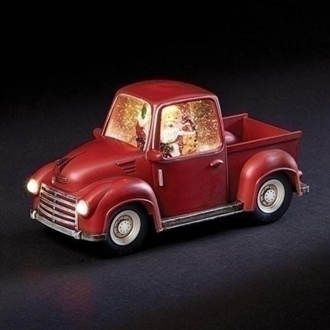 Roman Santa in Swirl Red Truck Warm White Light #132369 Free Shipping